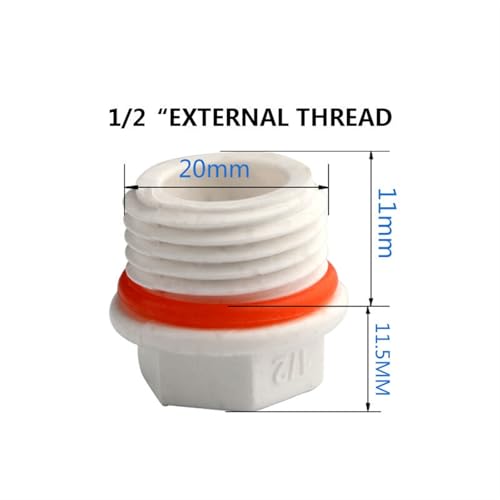 Tapón de PVC para tubo de 20mm con rosca macho de 1/2 de alta resistencia estándar 4