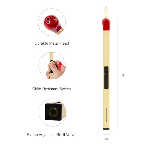 Encendedor delgado recargable de butano para velas 8 pulgadas miniatura 2