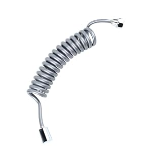 VIFERR Teleskopischer Duschschlauch, 1,5m G1/2 Flexible Brauseschlauch Spiralschlauch Bidet Federschlauch für Handbrause, Sprühgerät, Toilette Bidet, Waschbecken Sprayer, Wasserhahn