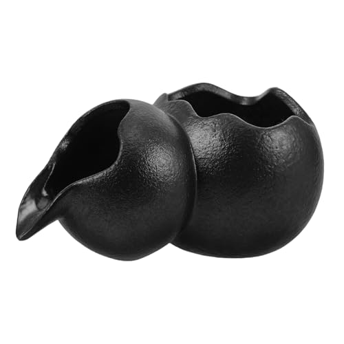 TOYANDONA Ceramic Water Fountain Spitter Gourd Shaped Decorative Ornament for Fish Tank Landscaping Circulating Water Feature for Garden and Aquarium Artistic Pot Decoration