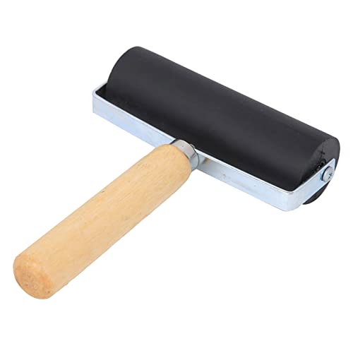 Rubber Roller Detachable Wood Handle Used for Arts Crafts, Ink, Printmaking, Block Stamping, Printing, Applying Glue, Wallpaper
