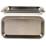 ULTECHNOVO 2個ステンレス鋼 デンタルトレイ 用 平型トレイ 厚手 スクエア型 再利用可能 仕上げ 外科手術 浴室収納 果物入れとしても使用可