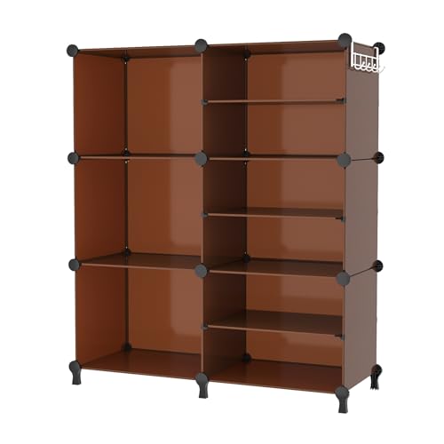 AWTATOS Closet Organizer 6 Cube Storage Shelves, Cocoa Brown