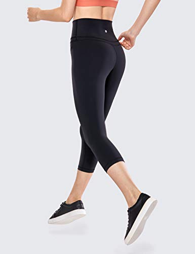 image for CRZ YOGA Women's High Waist Crop Capri Leggings Workout Pants Naked Fe