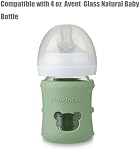 PandaEar 3 Pack Silicone Sleeves for Philips Avent Natural Glass Baby Bottles 4 oz, Shatterproof Anti-Breakage and Heat Resistant Bottle Holder, BPA-Free, Compatible with 4 oz Avent Glass Bottles