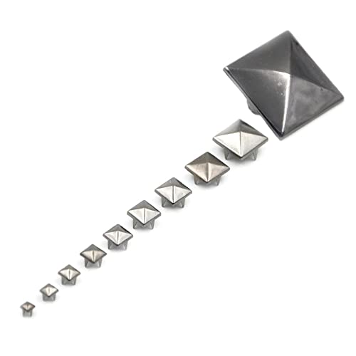 4 Claw Pyramid Rivet Square Rivets Studs Spike Nailheads Leathercraft DIY,Gun Black,15mm 100PCS