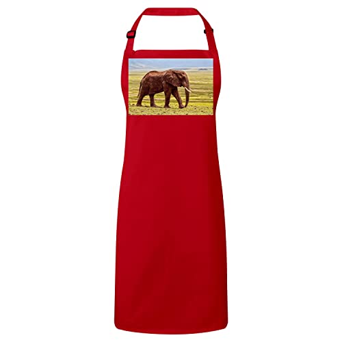 Tablier cuisine premium avec photo nature d'éléphant d'Afrique sauvage