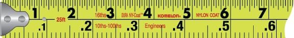 Cinta Métrica Komelon 25 ft x 1.06 in - Amarillo/Negro miniatura 2