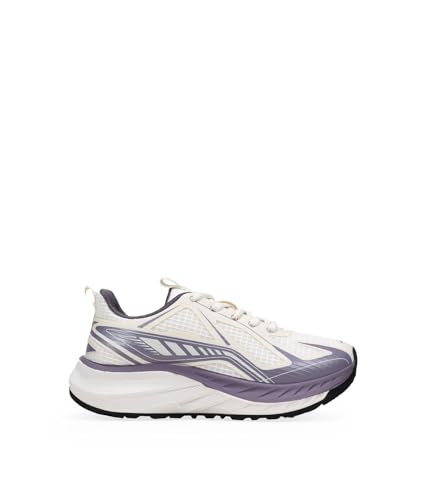 BOSANOVA Zapatillas Deportivas para Mujer Estilo Retro con Suela de Plataforma de 4 cm grabada. Cierre Mediante Cordones. Calzado para Mujer Beige 37