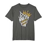 Barberpole Hairdresser Hairstylist Barber Scissors Tijeras de peluquero Retro Camiseta Hombre Adulto Manga Larga T-Shirt Negro Talla S Retro Barber King
