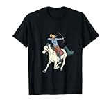Un motif avec une femme sportive sur le dos de cheval avec un arc et une flèche.