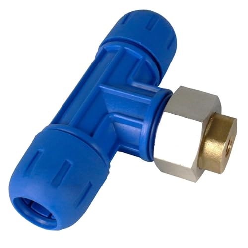 F2007 Compressors Reducing Tee Fitting - for Rapid Air FastPipe Air Line Branch Connection - 1" x 1/4" NPT, Double O-Ring Leak-Proof - Air Compressor Parts/Industrial Pneumatic Coupler Fittings