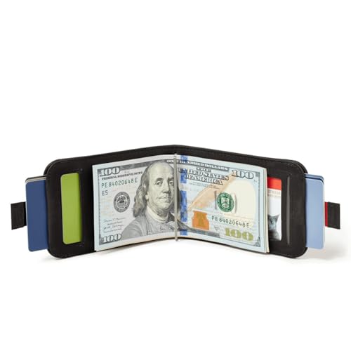 Distil Union Wally Bifold 5.0 Premium RFID Wallet with Titanium Money Clip - Slim Bifold Wallet for Men, Full Grain Leather, Minimalist RFID Card Holder - Holds 14 Cards & 30 Bills - Black3