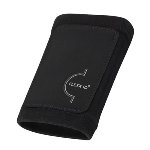 FLEXX ID VOYAGER RFID-Blocking Armband Wallet - 4 cards slot - Water-Resistant Wrist Wallet with Zipper Pocket - Secure, Stylish, and Compact - Ideal for Travel and More - Lycra (Black)