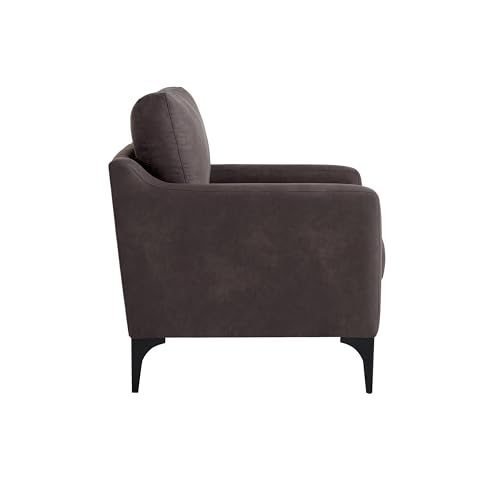 Image of Serta Triton 31.5 inch Modern Accent Chair, Dream Coils, Easy Assembly, Sloped Arm, Vegan Suede, Charcoal