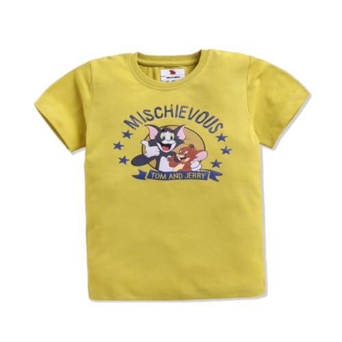 Image of Amazon Brand - Jam & Honey Boys Half Sleeve Graphic Printed T-Shirt | Round Neck | Regular Fit | Cartoon Characters (Available from 4-8 Years) (Pack of 3)