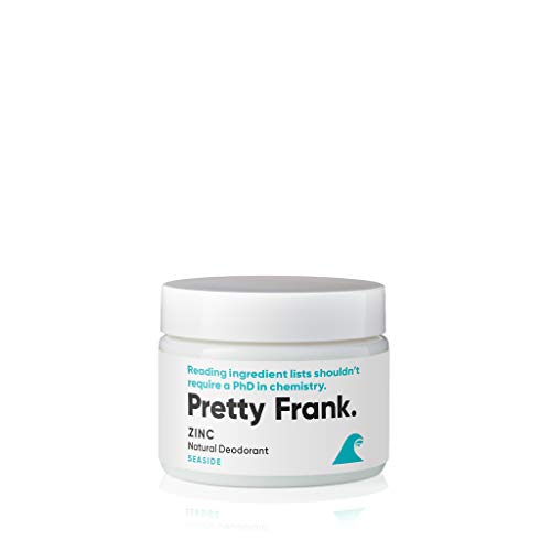 Pretty Frank Natural Deodorant Jar- No Aluminum, No Baking Soda Deodorant for Women, Men, Teens, & Kids – Paraben Sulfate Free Cream Deodorant with Non-Nano Zinc Oxide & Magnesium Hydroxide (Seaside)