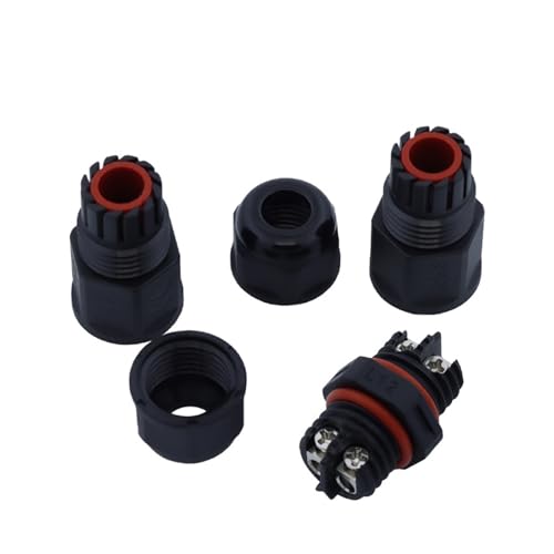 Conector L12 impermeable 15A de 2 pines IP68 para cable exterior 4