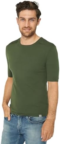 DANISH ENDURANCE Męska Koszulka Termiczna z Krótkim Rękawem z Wełny Merino, Premium, Narciarska, Snowboardowa, Techniczny, Termoaktywny T-Shirt, Oddychający, Odprowadzający Pot, Szybkoschnący