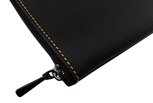 Lederprinz® | Banktasche mit Reißverschluss A5 Leder | Handarbeit - Made in Germany | 3 Jahre erweiterte Garantie | Nappa Leder | Elegante Geldscheintasche, Bankmappe, Geldtasche, Geldmappe