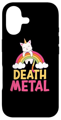 Hülle für iPhone 17 Funny Colorful Death Metal Rainbow Cat Unicorn Unicat