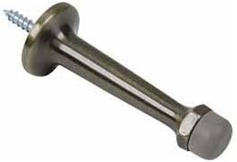 Baldwin 4050.050 Base Mounted Door Bumper, Satin Brass and Black