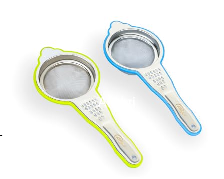 Stainless Steel Tea Strainer Set of 2 Pcs (22.5 cm) Havy Grade Steel Tea Strainer Silver Kitchen ToolsTea Coffee Filter Strainer Juice & Oil Filter with Steel Handle and (Dia 10 cm) Multicolour-image-6