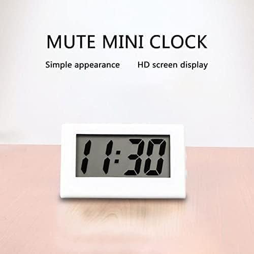 Image of BWESOO 1PC White Mini Small Car Desk Digital Clock Watch Gauges Mini Digital LCD Screen Travel Desktop Clock Electronic Home Clocks Office Alarm Clocks