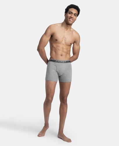 Image of Jockey 8009 Men's Super Combed Cotton Rib Solid Boxer Brief with Ultrasoft Waistband (Pack of 3)