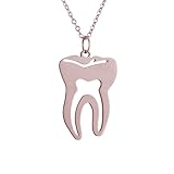 AOCHEE Medical Tooth Pendant Charm Necklace Jewelry for Dentist Doctor Nurse Gift (Rose gold2)
