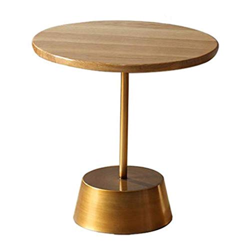 Round Wooden Side Table Metal Pillariving Room Bedroom Personality T-S Round Wooden Side Table Metal Pillariving Room Bedroom Personality T-S