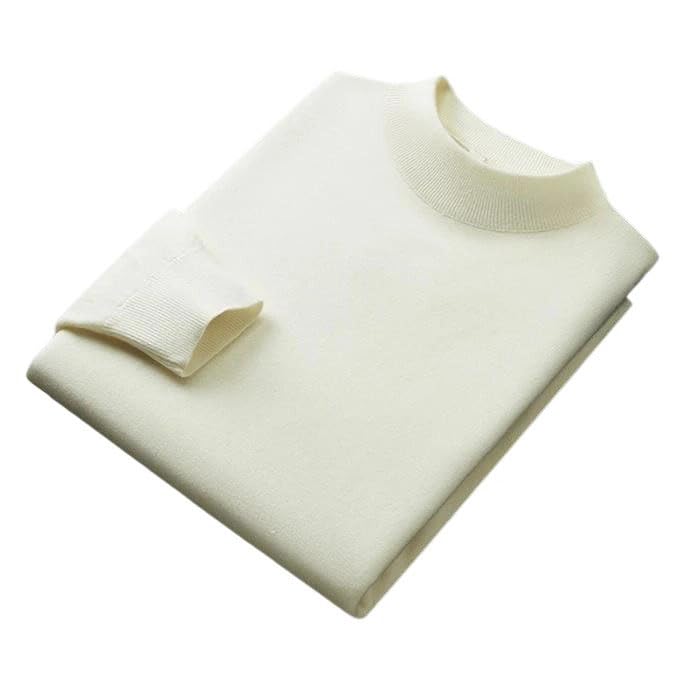 Men's Pullover Sweaters Elastic Comfortable Warm Casual Half High Collar Knitted Sweater