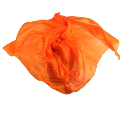 Velo de danza del vientre de seda en rojo naranja y amarillo para mujer 2