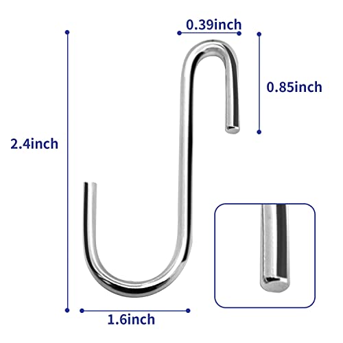 Altkol S Hooks For Hanging, 15-Pack S Shaped Hook Heavy Duty Hanging Hooks For Pots, Pans, Plants, Bags, Cups, Clothes, 2.4 Inch Metal (Silver) #TOP1