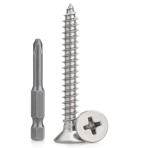 10 x 1-1/2�C���`(40��)�X�e�����X�X�`�[��304�M���l�W�t�B���b�v�X�A�Z���t�^�b�s���O�t���b�g�w�b�h�AUNC�X���b�h�A�ϕ��H���A�؍ށA�����A�C�m����щ��O�ł̎g�p(ST4.8x38mm)