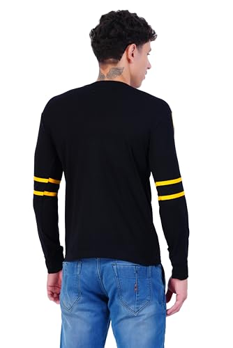 Image of JUGULAR Men's Typography Cotton Round Neck Full Sleeve Printed Respect Regular Fit T-Shirt