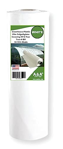 A&A Greenhouse White Plastic Film Polyethylene Covering 4 Year 6 Mil (8Ft Wide X 28Ft Long) #TOP23