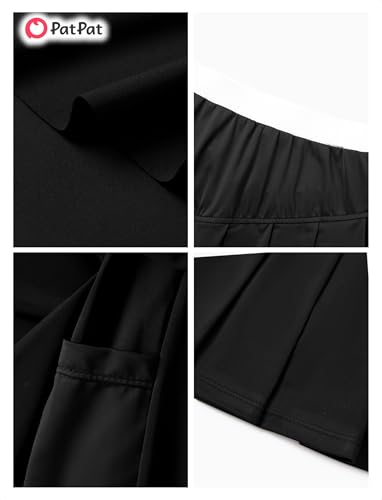 Image of PATPAT Girls Tennis Skirt Sets Moisture Wicking Tank Tops and Pleated Skirts 2 Piece Outfits Activewear Sets 5-12 Years