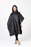 Betty Dain Alligator Hide Bleach-proof Multi Purpose Coloring/Styling Cape, Textured Surface, Secure Snap Closure at Neck, Generous Size, Machine Washable, Lightweight Polyester, Black, 45 x 60