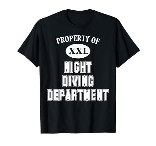 Property of Night Diving Department Fun Collegiate-Style T-Shirt