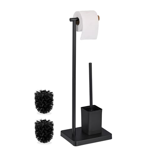 Relaxdays WC Garnitur, HBT: 66,5x23x18 cm, stehender Klopapierhalter,...