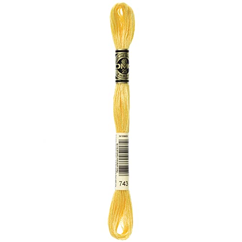 Image of DMC 6-Strand Embroidery Cotton Floss, Medium Yellow