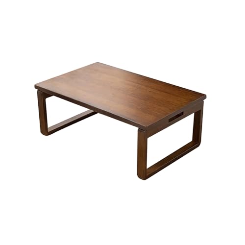 Table à thé pliante en bambou marron table basse de salon