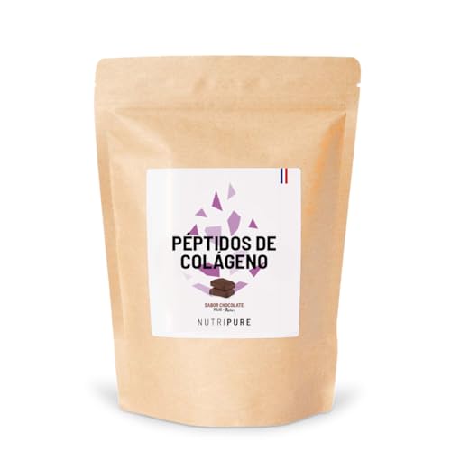 Nutripure | Péptidos de Colágeno Peptan | Suplemento Alimenticio Deportivo | Colágeno en Polvo & Aminoácidos | Sin Edulcorantes | Chocolate | Bolsa de 310 g | 15 a 30 porciones | Made in France