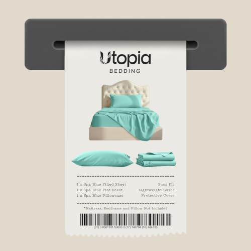 Image of Utopia Bedding Bed Sheet Set - 3 Piece Twin XL Bedding - Soft Brushed Microfiber Fabric - Wrinkle, Shrinkage & Fade Resistant - Easy Care (Twin XL, Spa Blue)