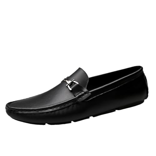 Classic Leather Loafers Men Slip On Comfortable Breathable Shoes for Work Party Casual Dress Occasions
