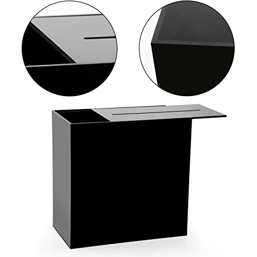 Clear Acrylic Wedding Card Box, Black Large Diy Card Box Blank No Print For Wedding Reception, Graduation Party, Bridal Shower, Keepsake Party Favor, Cosmetic Home Decor #TOP4