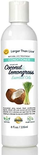Natural Lice Treatment and Conditioner – Coconut & Lemongrass – 100% Effective After 15 Minute Application – Kill Head Lice, Nits – Safe for Kids