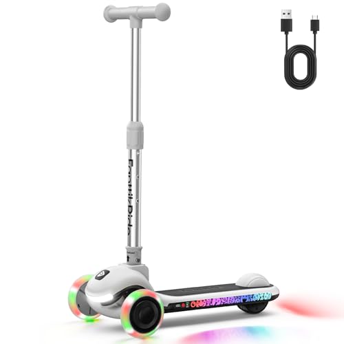 Fanttikride K9 Pro Patinete Electrico Para Niños, 3 6 10 Km H, Modo De Velocidad Ia, Carga Rápida Tipo C, 5 Modos De Iluminación,Manillar Ajustable,Gris Claro