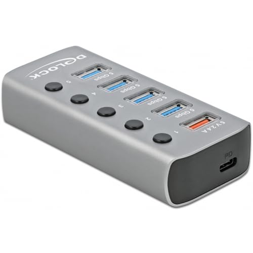 Delock Usb 3.2 Gen 1 Hub Con 4 Ports + 1 Schnellladeport + 1 USB-C Pd 3.0 Port - 3